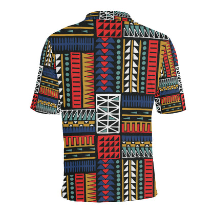 Kente Pattern Print Design 02 Men Polo Shirt
