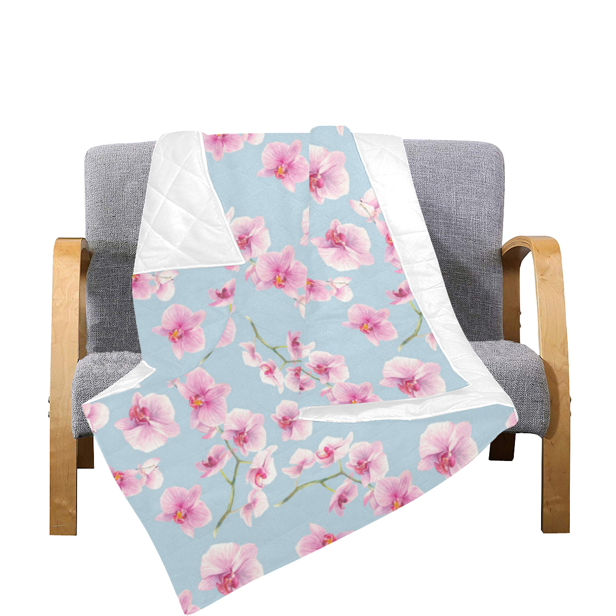 Orchid Pattern Print Design A01 Premium Quilt