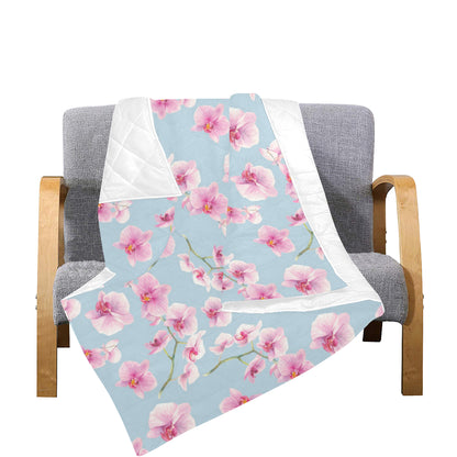 Orchid Pattern Print Design A01 Premium Quilt