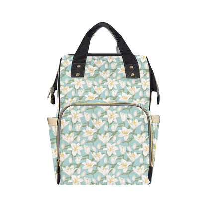 Lily Pattern Print Design LY09 Diaper Bag Backpack