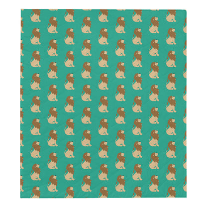 Lion Pattern Print Design 02 Premium Quilt
