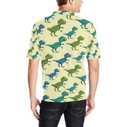 T Rex Pattern Print Design A04 Men Polo Shirt