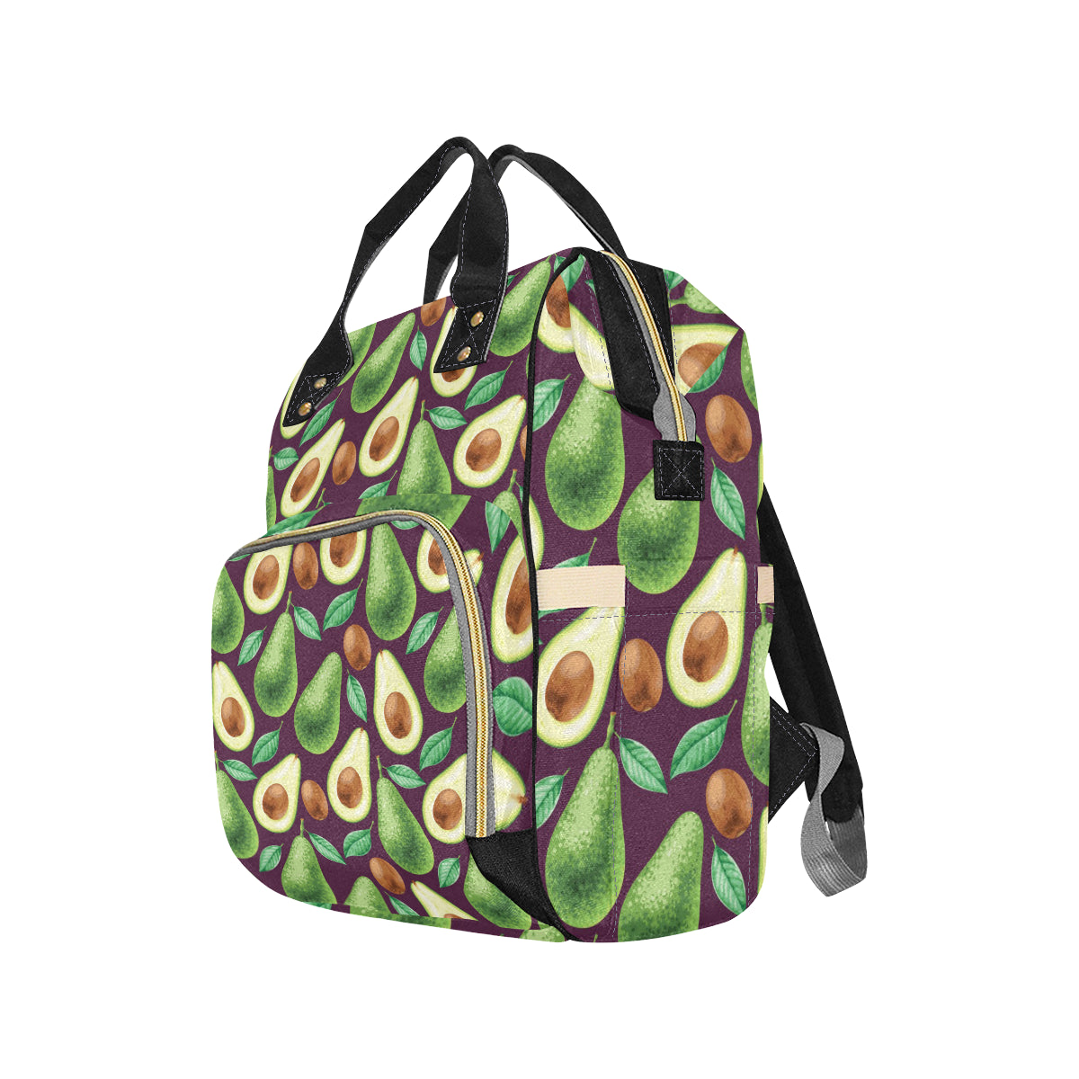 Avocado Pattern Print Design AC08 Diaper Bag Backpack