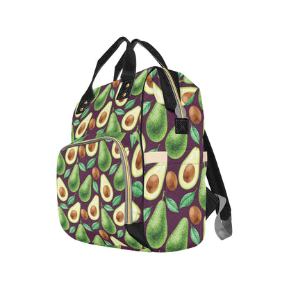 Avocado Pattern Print Design AC08 Diaper Bag Backpack