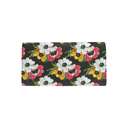 Anemone Pattern Print Design AM07 Women's Trifold Wallet