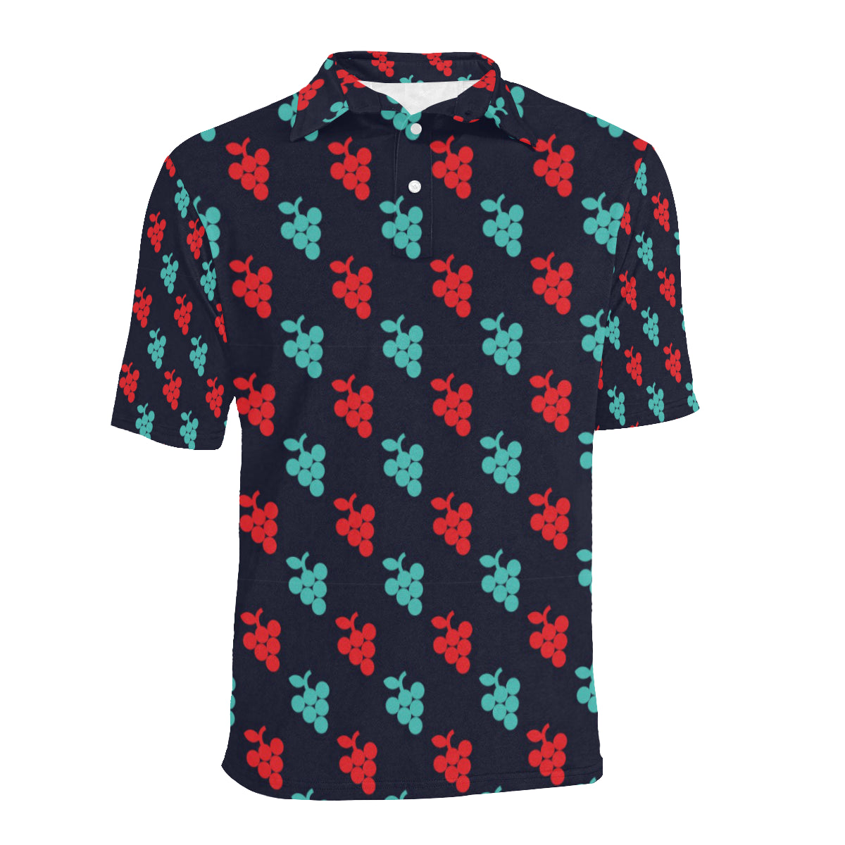 Grape Pattern Print Design GP07 Men Polo Shirt