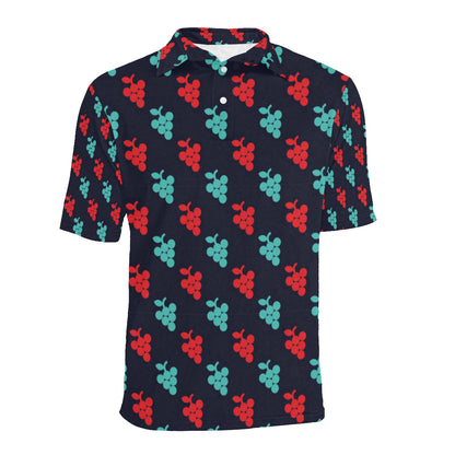 Grape Pattern Print Design GP07 Men Polo Shirt