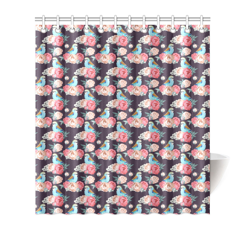 Bluebird Pattern Print Design 02 Shower Curtain
