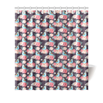 Bluebird Pattern Print Design 02 Shower Curtain