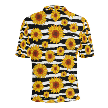 Sunflower Pattern Print Design SF010 Men Polo Shirt