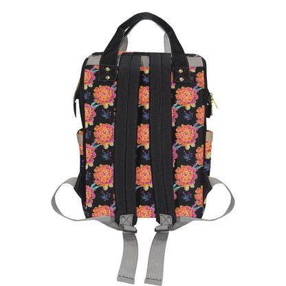 Marigold Pattern Print Design MR04 Diaper Bag Backpack
