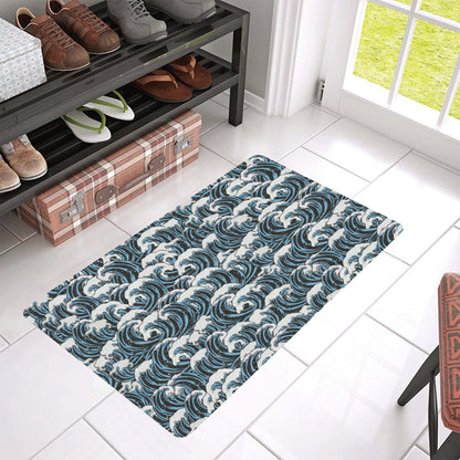 Surf Wave Pattern Print Rubber Doormat