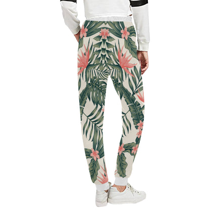 Tropical Flower Palm Leaves Unisex Sweatpants