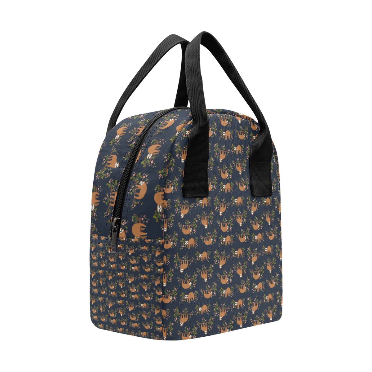 Sloth flower Design Themed Print Insulated Lunch Bag
