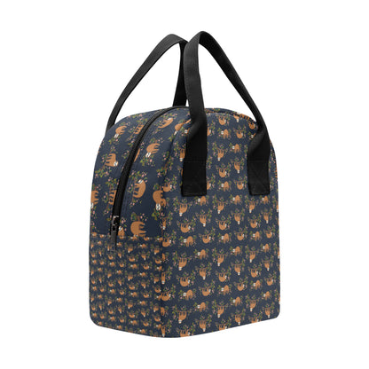 Sloth flower Design Themed Print Insulated Lunch Bag
