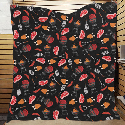 Barbecue Pattern Print Design 04 Premium Quilt
