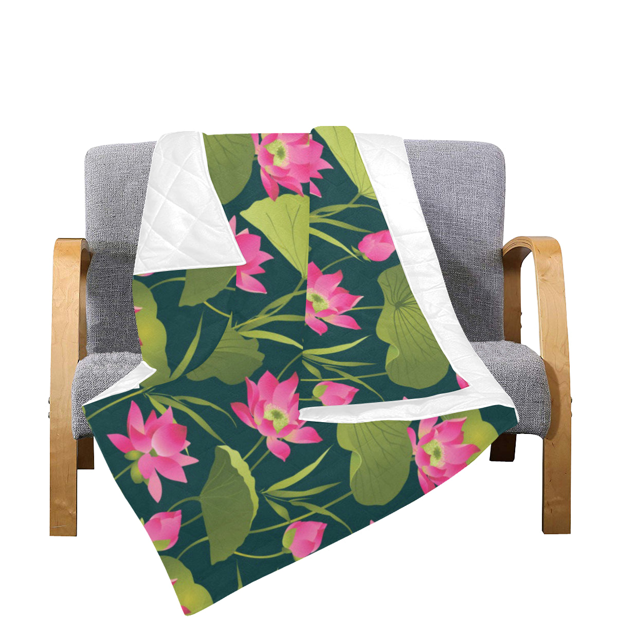 Water Lily Pattern Print Design WL09 Premium Quilt