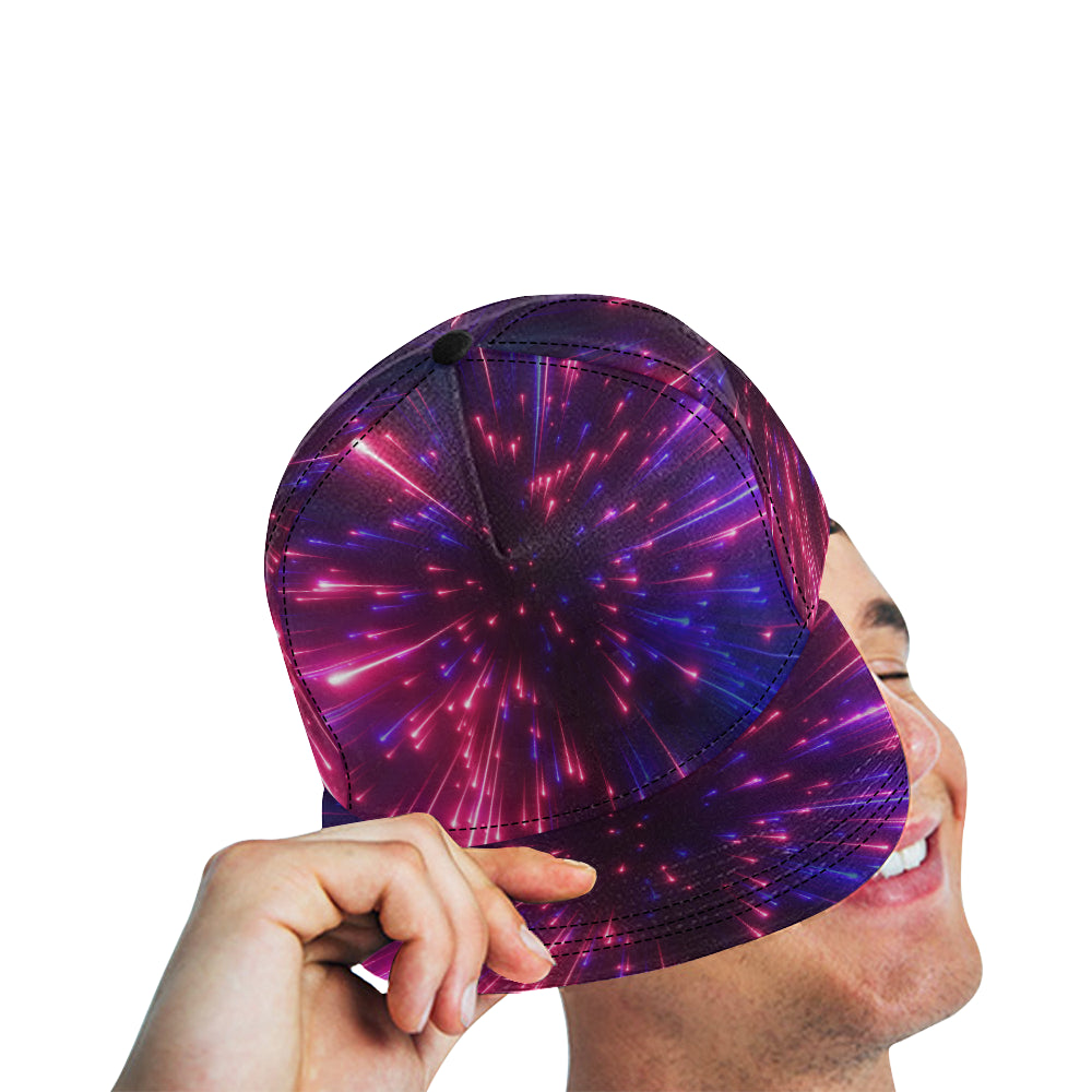 Celestial Purple Blue Neon Speed Light Snapback Cap