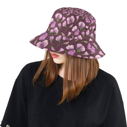 Peony Pattern Print Design PE010 Unisex Bucket Hat