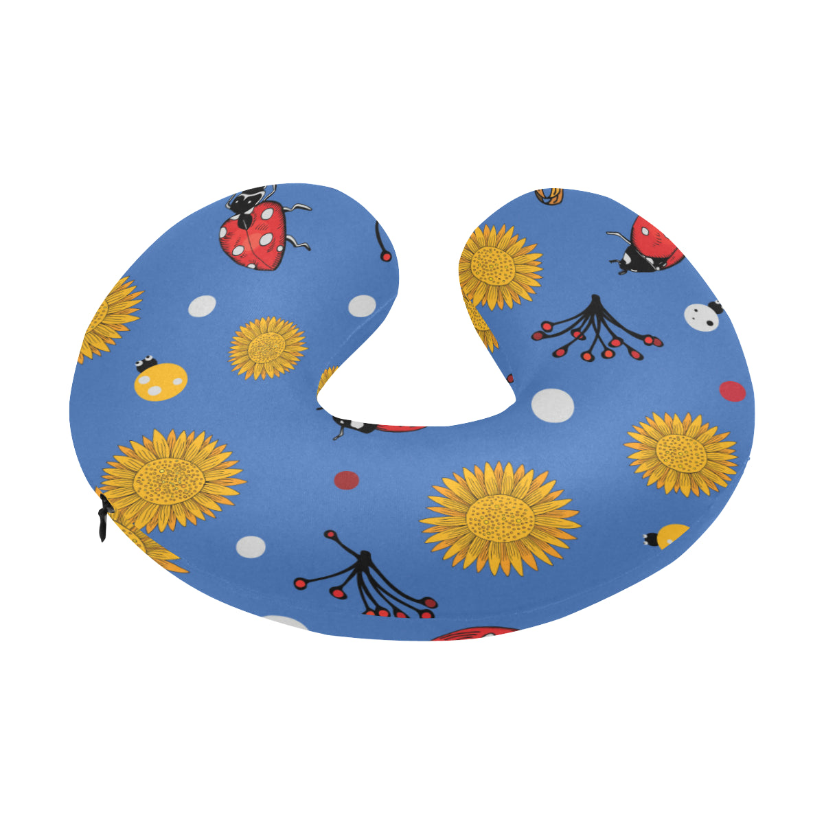 Ladybug Pattern Print Design 05 U-Shaped Travel Neck Pillow