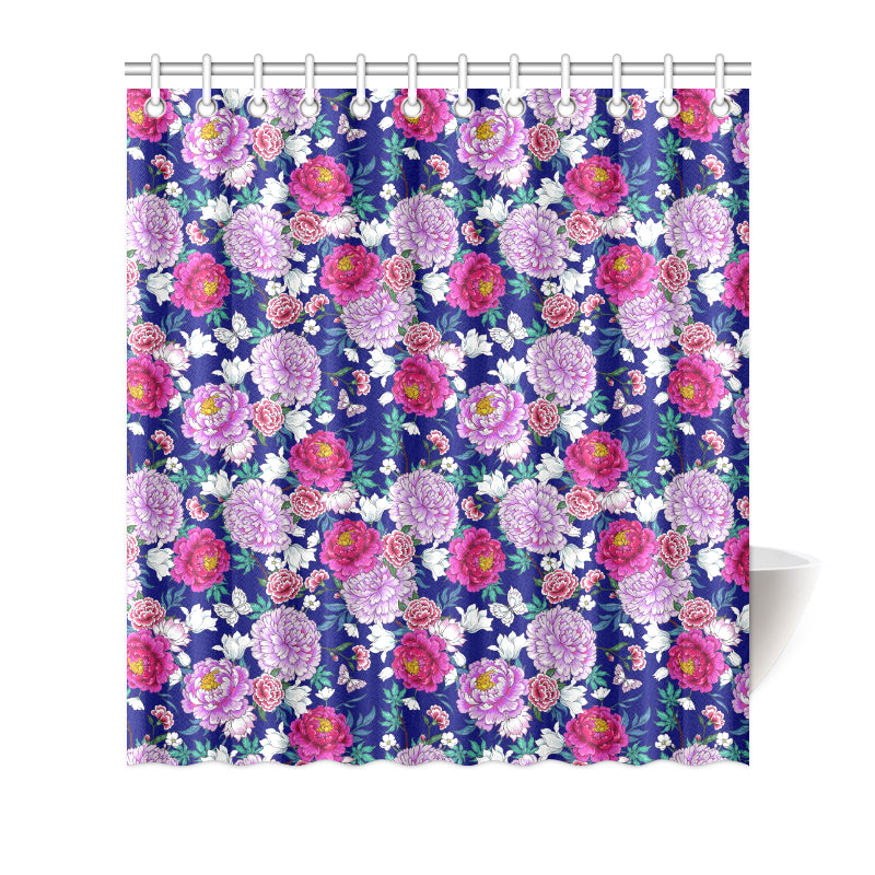 Dahlia Pattern Print Design DH013 Shower Curtain