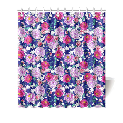 Dahlia Pattern Print Design DH013 Shower Curtain