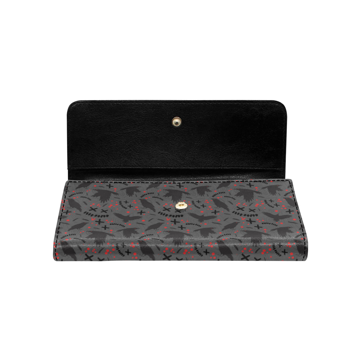 Crow Pattern Print Design 02 Women's Trifold Wallet