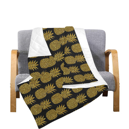 Gold Pineapple Pattern Print Design PP011 Premium Quilt