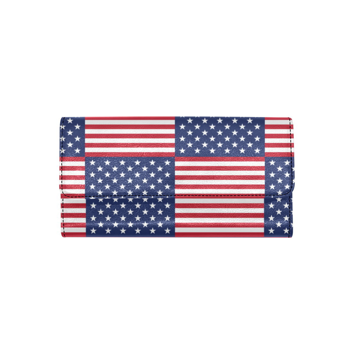Patriotic US Flag Pattern Print Design A03 Women's Trifold Wallet