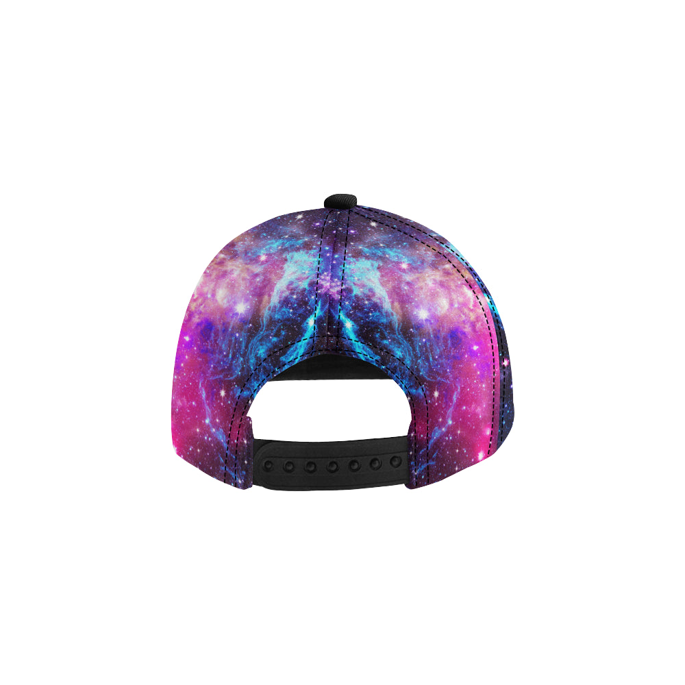 Galaxy Night Purple Space Print Snapback Cap