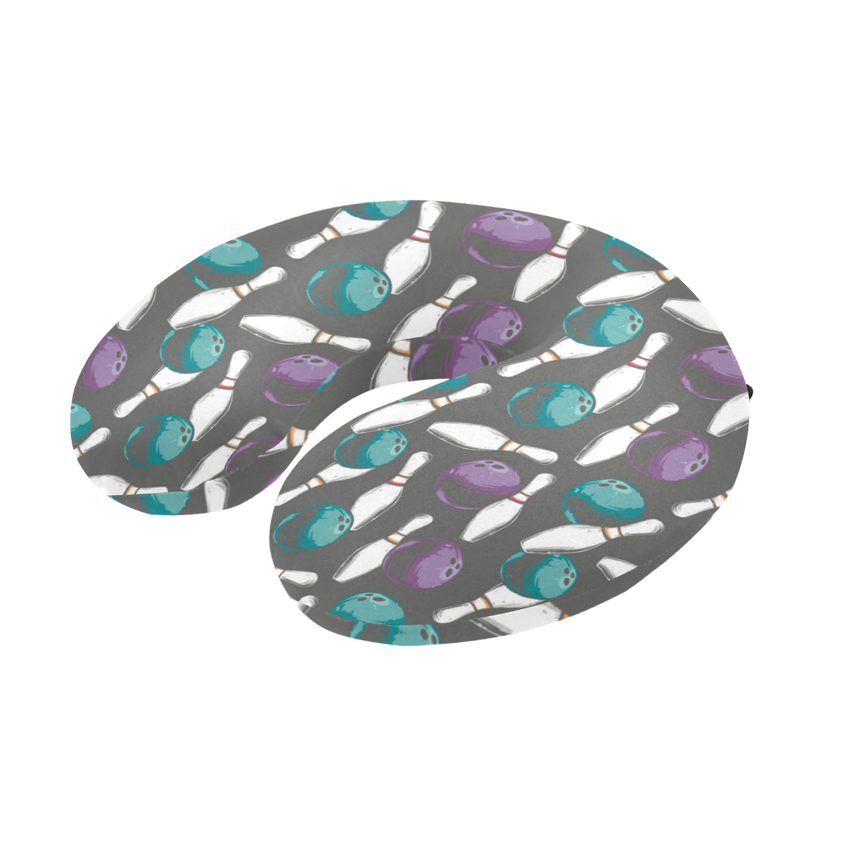 Bowling Pattern Print Design 03 U-Shaped Travel Neck Pillow
