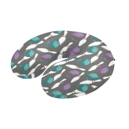Bowling Pattern Print Design 03 U-Shaped Travel Neck Pillow
