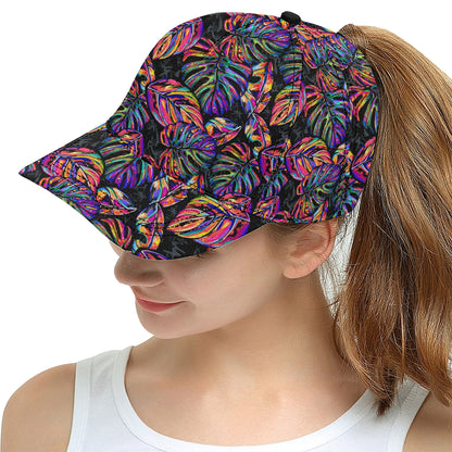 Neon Color Tropical Palm Leaves Snapback Cap