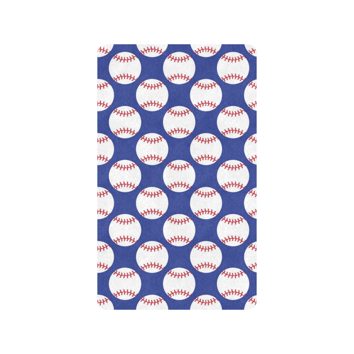 Baseball Blue Background Rubber Doormat