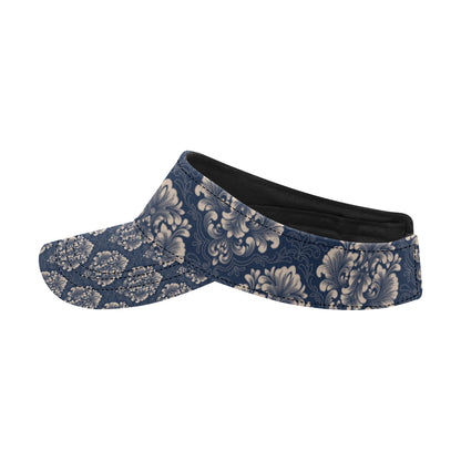Damask Blue Luxury Print Pattern Unisex Sun Visor