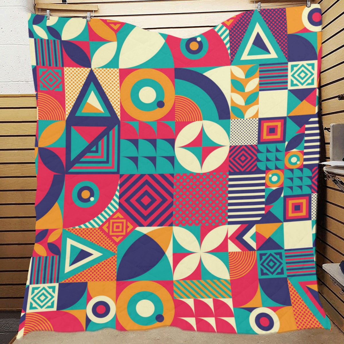 Mosaic Pattern Print Design 03 Premium Quilt