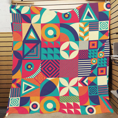Mosaic Pattern Print Design 03 Premium Quilt