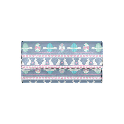 Easter Eggs Pattern Print Design RB013 Women's Trifold Wallet
