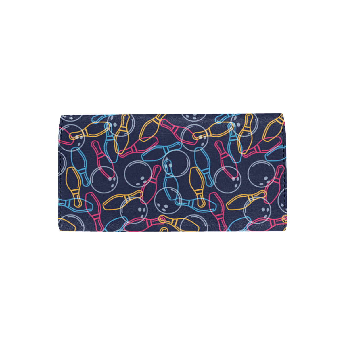 Bowling Pattern Print Design 07 Women's Trifold Wallet