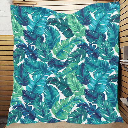 Brightness Tropical Palm Leaves Premium Quilt