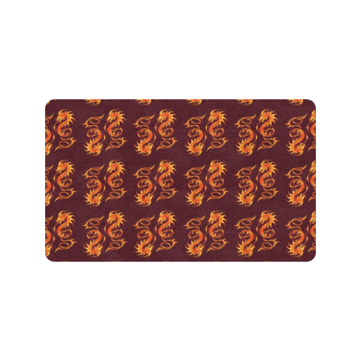 Dragons Fire Design Rubber Doormat