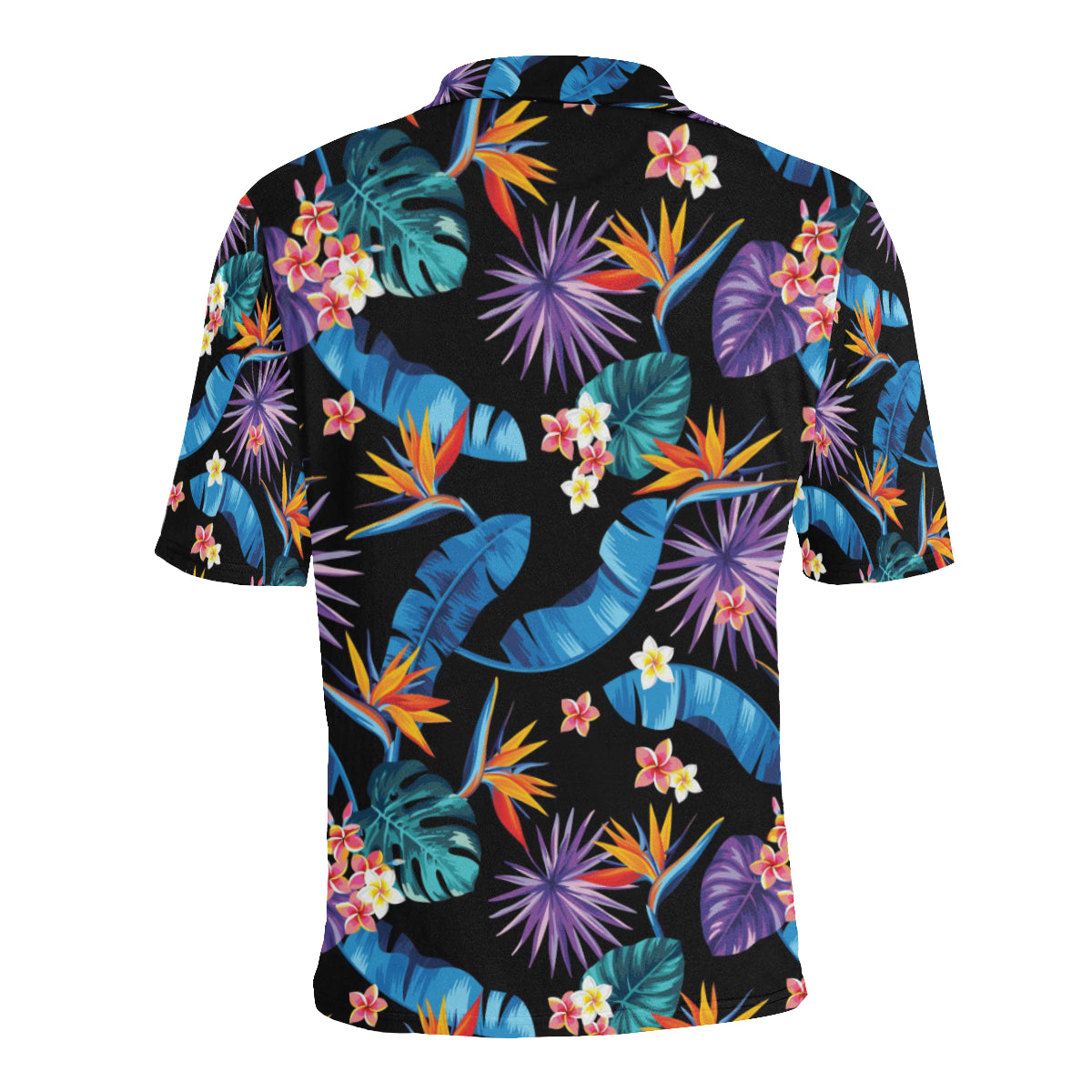 Tropical Flower Pattern Print Design TF018 Men Polo Shirt
