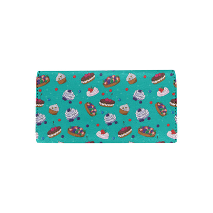 Cake Pattern Print Design 07 Women's Trifold Wallet