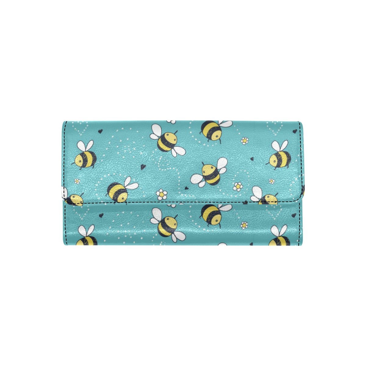 Bee Pattern Print Design BEE02 Women's Trifold Wallet