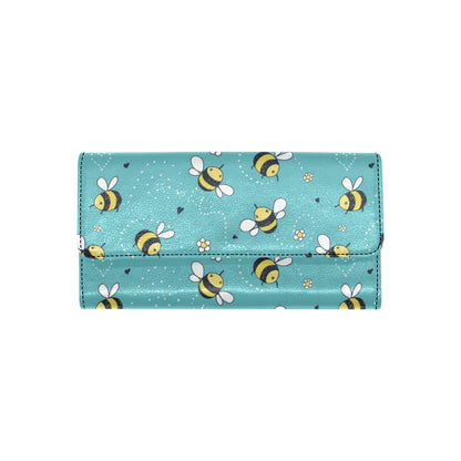 Bee Pattern Print Design BEE02 Women's Trifold Wallet