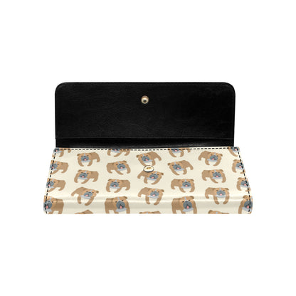Bulldogs Pattern Print Design 01 Women's Trifold Wallet