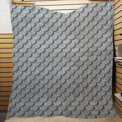 Armor Scales Pattern Print Design 03 Premium Quilt