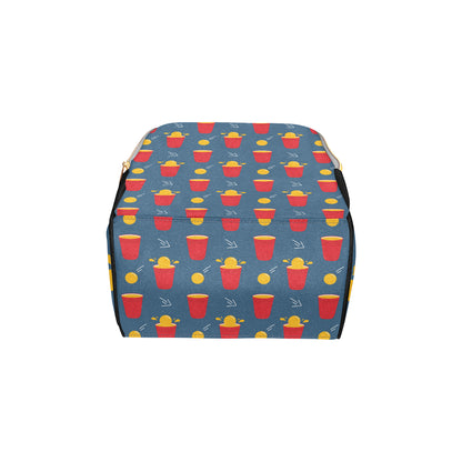 Beer Pong Pattern Print Design 02 Diaper Bag Backpack