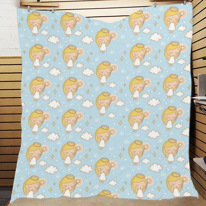 Angel Pattern Print Design 05 Premium Quilt