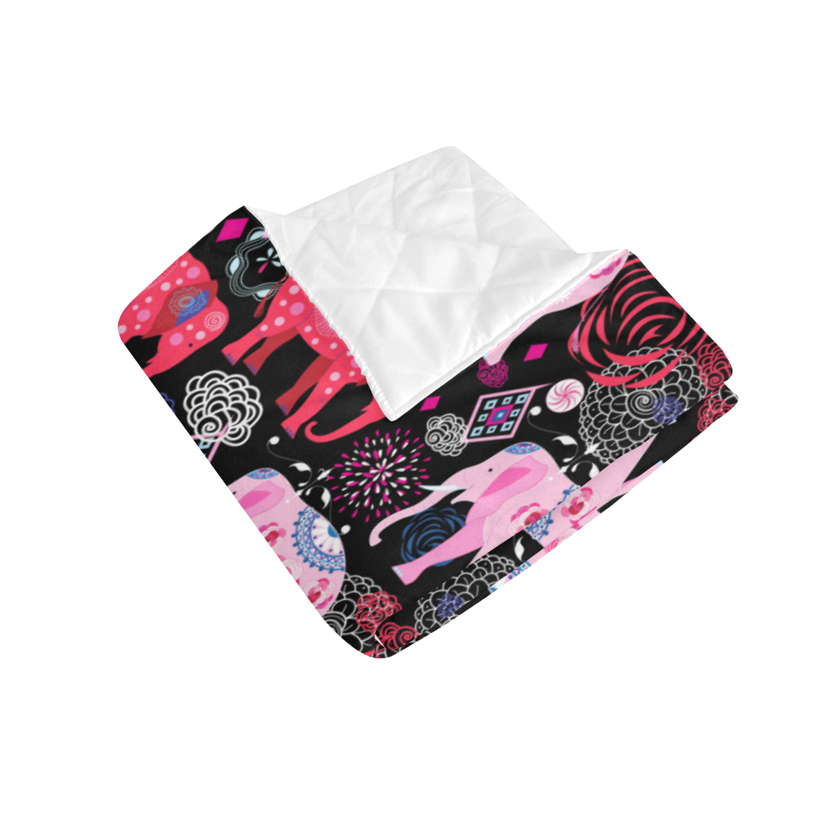 Pink Elephant Pattern Premium Quilt